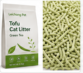 绿茶味豆腐猫砂包装和颗粒